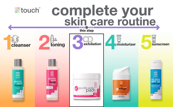Touch skin care routine exfoliation