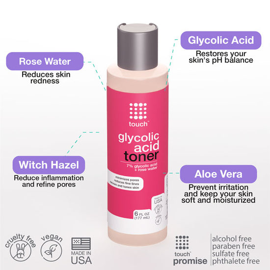 Touch skin care glycolic acid toner