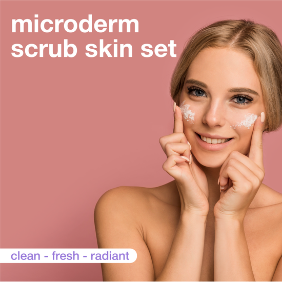 Microderm Bundle - Face Wash Cleanser, Microdermabrasion Scrub, Collagen Moisturizer
