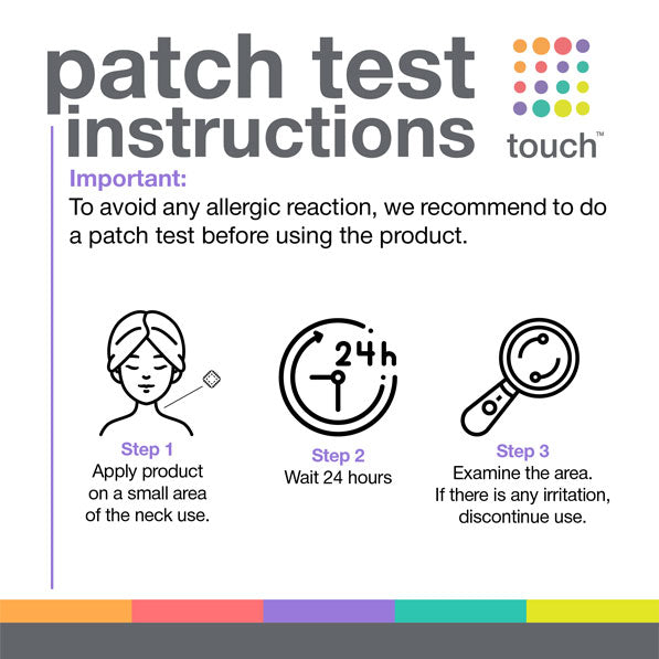 Touch skin care patch test instructions