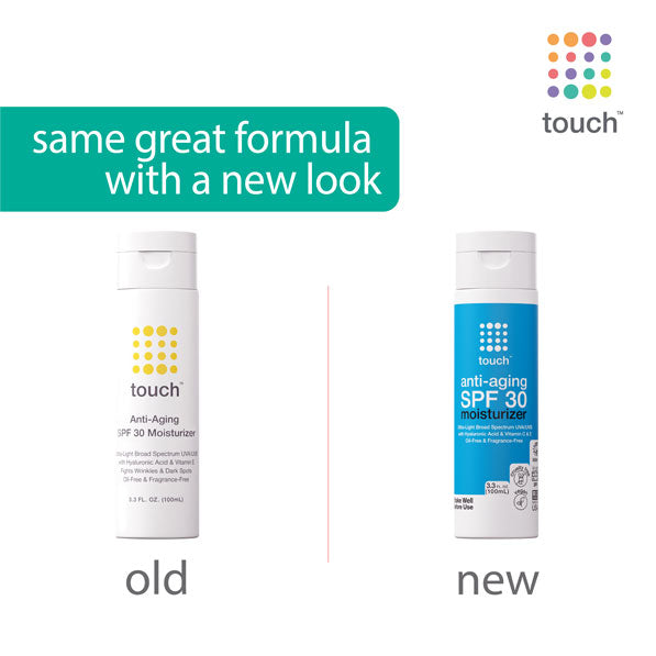 Touch skin care SPF30 old and new
