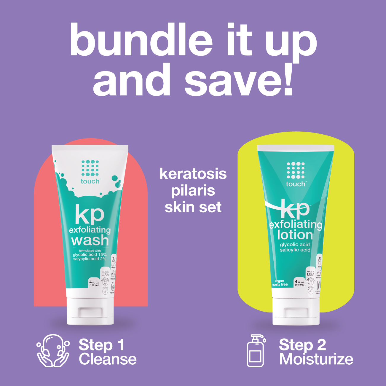 Keratosis Pilaris with 12% Glycolic Acid & 2% Salicylic Acid Exfoliating Lotion - 4oz