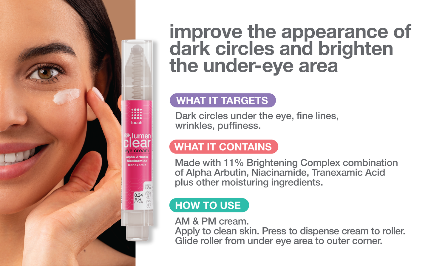 Lumen Clear Eye Cream for Dark Circles Fine Lines Wrinkles and