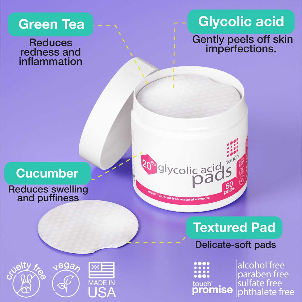 Anti-Aging Bundle - Glycolic Acid Pads, Face Wash, SPF30