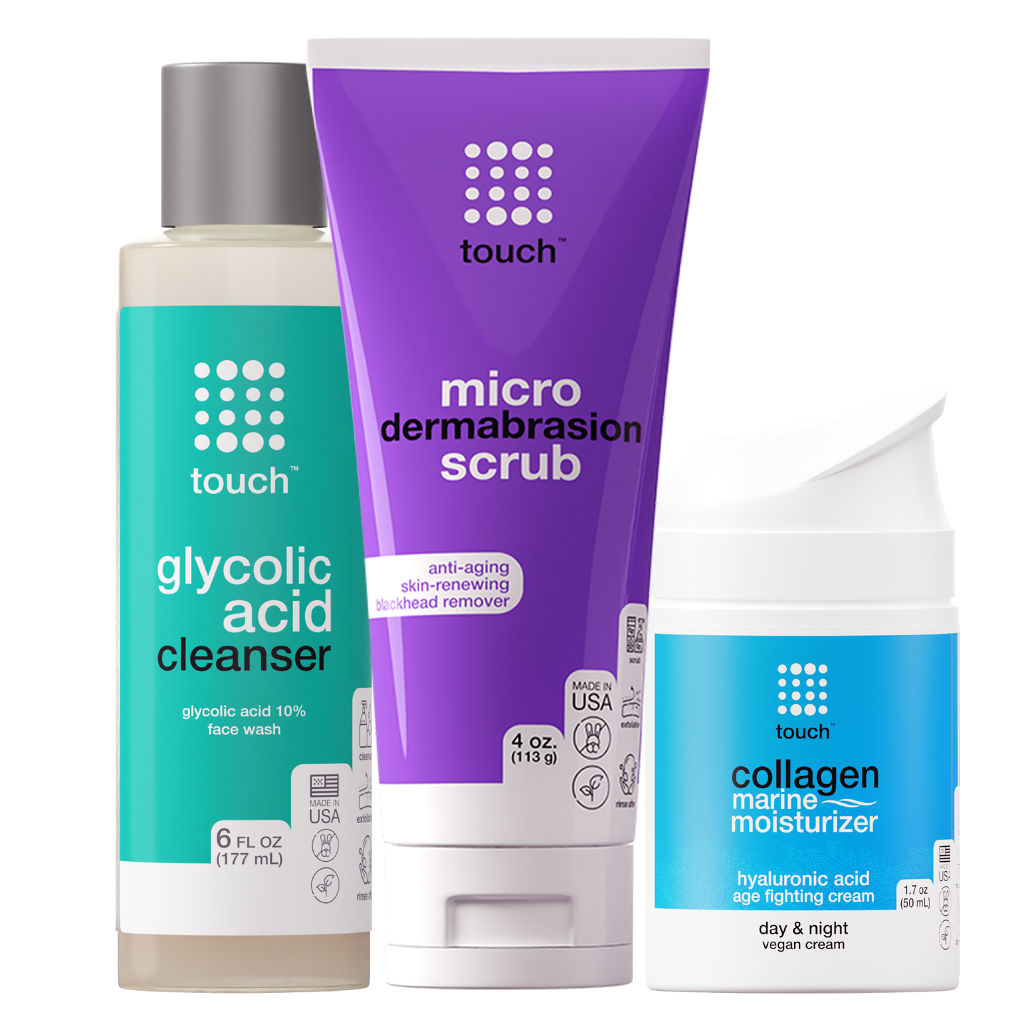 Touch skin care microderm scrub bundle set