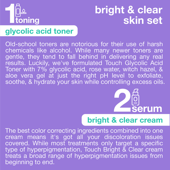 Bright & Clear Bundle - Glycolic Acid Toner, Bright & Clear Cream, SPF30 Moisturizer